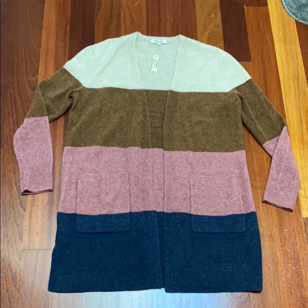 Madewell Kent colorblock cardigan oatmeal XXS